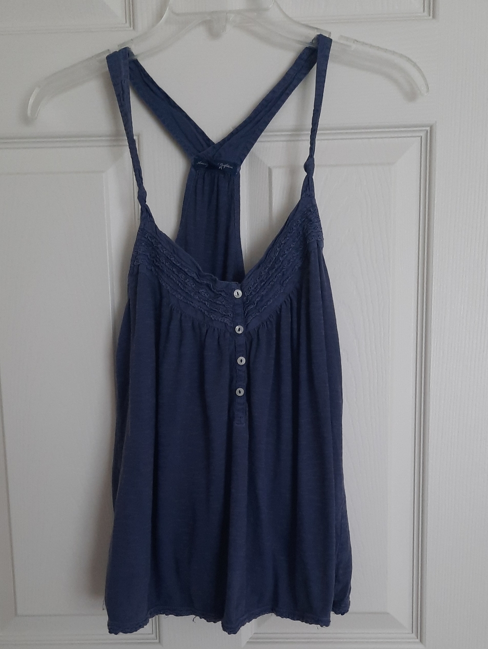 American Eagle Outfitters Navy Blue Racerback Button-Front Camisole
